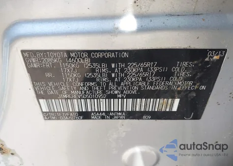 2013 Toyota Rav4 Xle из США, поврежденный, VIN JTMRFREV5D5010952